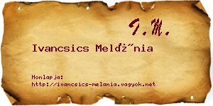 Ivancsics Melánia névjegykártya