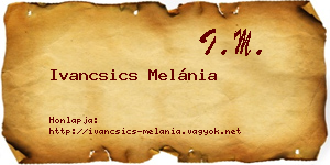 Ivancsics Melánia névjegykártya