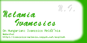 melania ivancsics business card